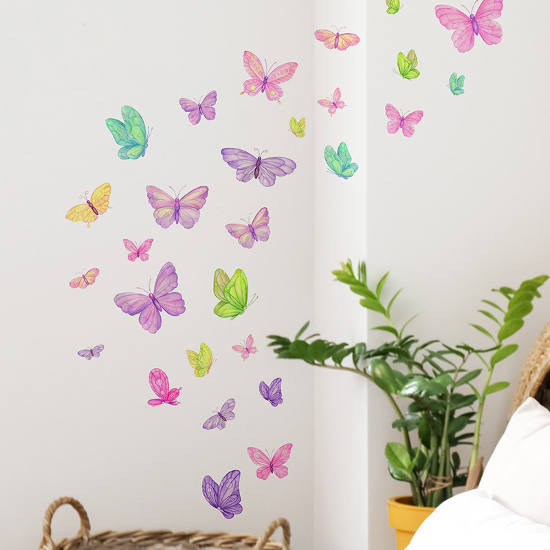 Romantic butterfly Wall Sticke - đánh giá và giá Pvc Panel Background