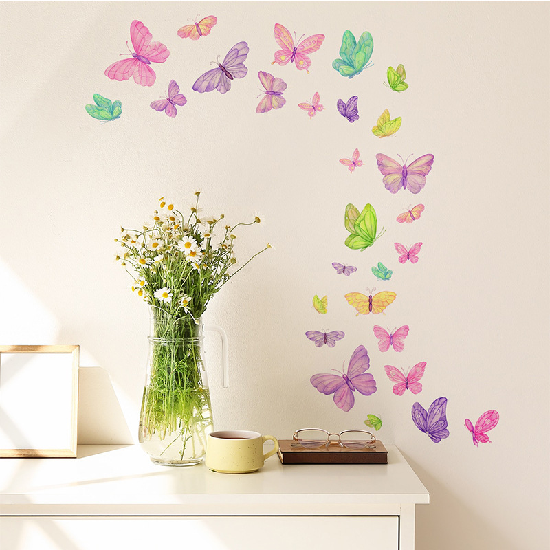 Romantic butterfly Wall Sticke - đánh giá và giá Pvc Panel Background